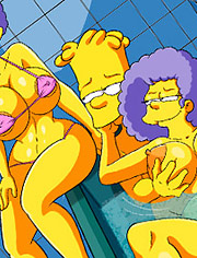 The Simptoons, In the bathtub with the aunts * Handjob in the bathtub is the best thing