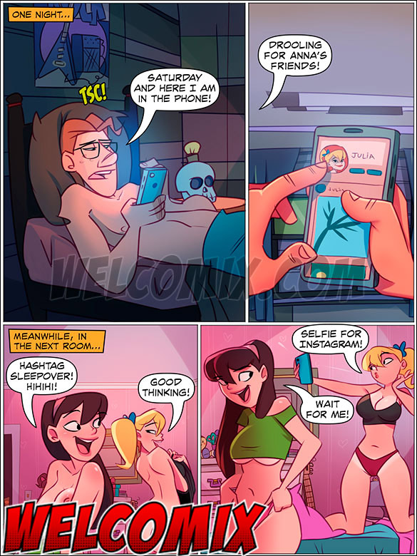 The jerk-off guy wastes no time and goes there to enjoy her in sexy pajamas - The Naughty Home - Sleepover